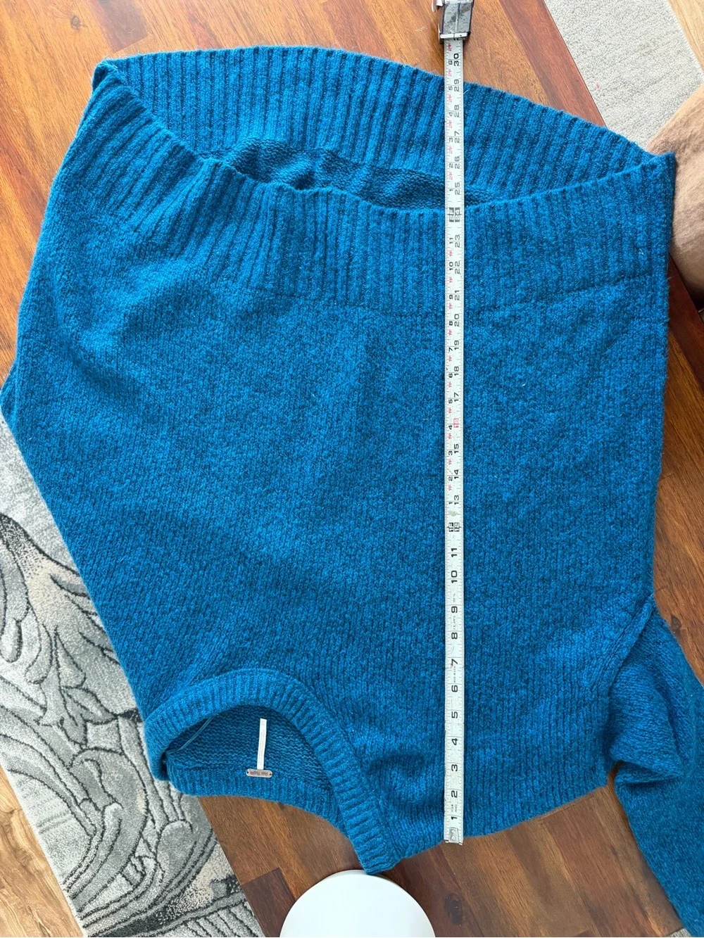Free People Brookside Tunic Oversized Knit Sweater Halcyon Blue XS
